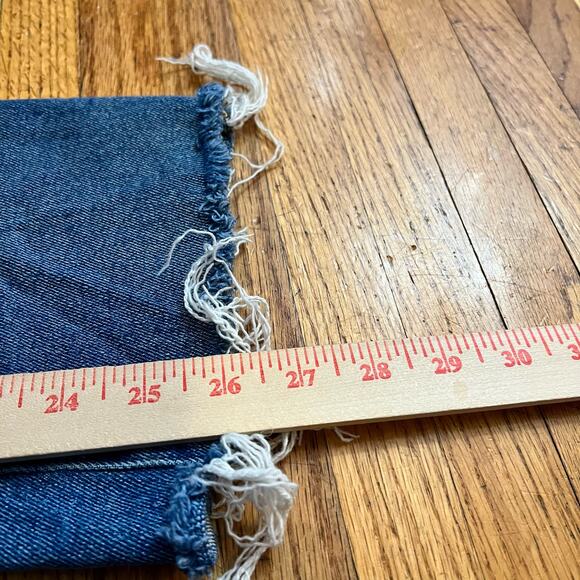 Madewell Jeans Womens 26 Cali Demi Boot Blue Denim Raw Hem - Picture 11 of 12